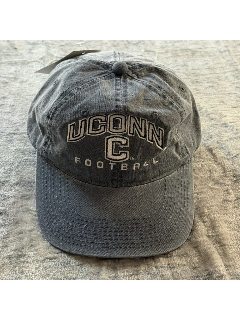 UConn Huskies Football YoungAn Washed Blue Adjustable Baseball Cap Hat OSFA NCAA
